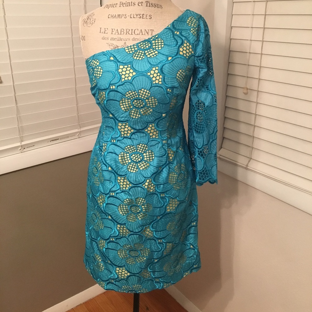 Lilly Pulitzer One Shoulder Lace Dress